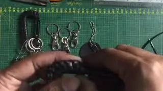 Cordovan lace leather carabiner holder.
