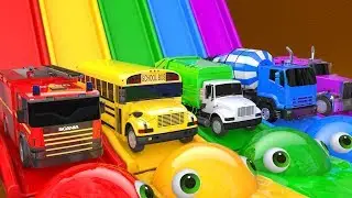 Learn Colors PACMAN VS Watermelon Magic Slide and Farm SuperHero Street Vehicle for Kid