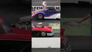 👀🔥 BLOWN '57 CHEVY VS BLOWN '41 WILLYS! #shorts #automobile #dragrace
