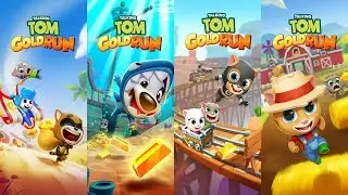 Talking Tom Gold Run - Genie Angela VS Shark Hank VS Super Ginger VS General Tom