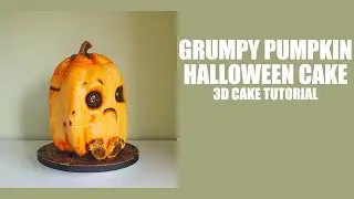 Grumpy pumpkin 3D Halloween cake tutorial