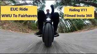 EUC - V11 Electric Unicycle Ride from Western Washington University to Fairhaven - Voiceover ASMR