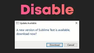 How to Disable Update Prompt in Sublime Text