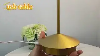 Wireless LED desk lamp, rechargeable battery ,3-color stepless dimmable metal battery desk lamp.
