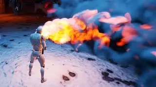 Unreal Engine Real-Time Interactive Flamethrower Simulation with Niagara Fluids | RedefineFX