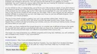 Article Marketing for Affiliates