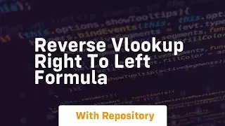 Reverse vlookup right to left formula