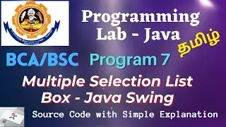 Multiple Selection List box - Java Swing Program 7- Programming Java lab Bharathiar University