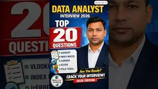Top 20 Excel Interview Questions & Answers 2026 | Data Analyst Interview Questions