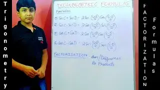 Trigonometry Formulas   | Part - 3 |  Trigonometry Factorization and  De Factorization