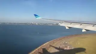 Garuda Indonesia A330-300 landing at Sydney