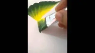 leaf painting using flat brush by Renjitha Anoop