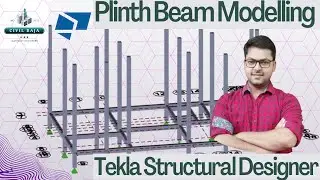Modeling of Plinth Beam(Primary & Secondary Beam) in Tekla Structural Designer | Inclined Beam | TSD