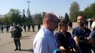Губернатор Максим Степанов дает интервью на Куликовом поле, Одесса