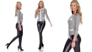 Shiny pants and knee high boots