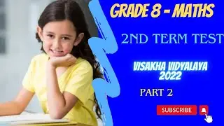 grade 8 maths English medium | grade 8 second term test | education wamh