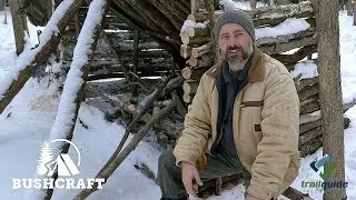 Bushcraft: Building a Camp Shelter, Alone in Winter (Pt 3)