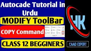 AutoCade Tutorial In Urdu,Class 12,Copy Command in Modify Toolbar for Beginners
