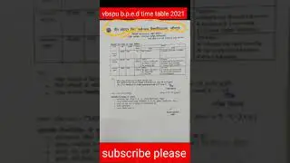 vbspu b.p.e.d time table 2021/vbspu time table 2021/vbspu exam news/vbspu time table