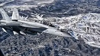 Royal Air Force Voyager Refuels EA-18G Growlers