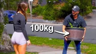 Asking bodybuilders to carry a pot plant full of concrete!