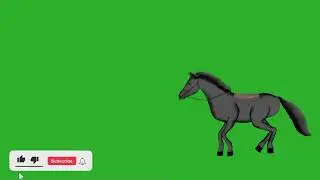 HD Cartoon Horse!! Running on green screen no copyright without sounds