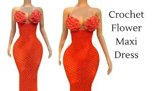 Crochet Flower Maxi Dress|| Crochet Dress For Women