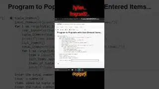 Program to Populate with User-Entered Items...🤠 