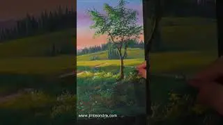 How to Paint Pink Flowering Tree in Acrylics? / JMLisondra  #painting #art #tree #artwork