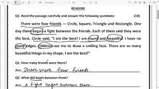 Sample Paper of Class III English PT1 Step by Step Solutions