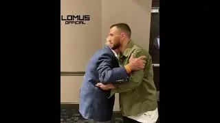 Встреча Боб Арума и Василия Ломаченко перед пресс-конференцией.