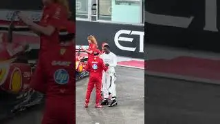 Brad Pitt crashes Ferrari F1 end of year photo 
