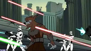Star Wars Clone Wars 2003 but only Jedi Wolf guy scenes