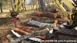 Klyvkniv för vedklyvning med grävmaskin
