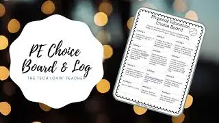 Physical Education Choice Board & Log (Product Overview)