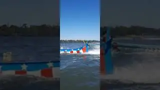 Corrida de canoa, motor 11 hp yanmar.