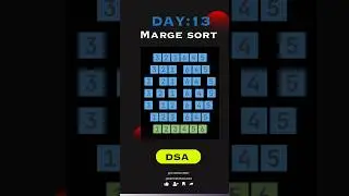 MARGE SORT ANIMATION VIDEO | #animation #sortingalgorithm #dsa