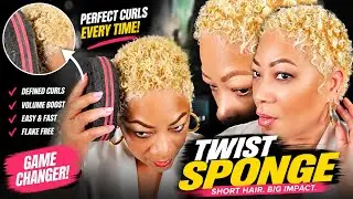 HOW TO USE A CURL TWIST SPONGE COMB TUTORIAL FOR SHORT BLONDE TWA NATURAL HAIR