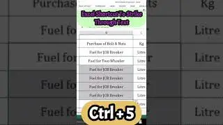 Excel Shortcut to Strikeout the Text
