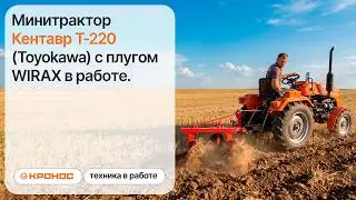 Обзор: Минитрактор Кентавр Т-220 (Toyokawa) с плугом WIRAX в работе.