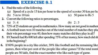 Chapter 8 Comparing Quantities || Full Exercise 8.1 & Basic || Class 8 Maths RBSE CBSE NCERT