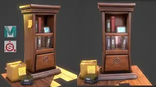 Autodesk Maya 2020, Substance Painter - Stylized Book Shelf