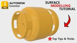 Surface Modeling a Gas Cylinder in Autodesk Inventor 2025 - Beginner Exercise