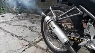 Knalpot Creampie ZZ1 plat Ninja RR mesin standar pabrik