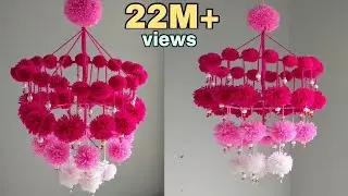DIY Woolen Jhumar/Wool Chandelier/Wool Wind Chime/craft idea out of wool