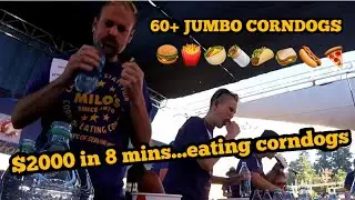 60+ JUMBO CORN DOGS EATEN IN 8 MINS | MOLLY SCHUYLER | MILOS | SAC STATE FAIR | MAN V FOOD