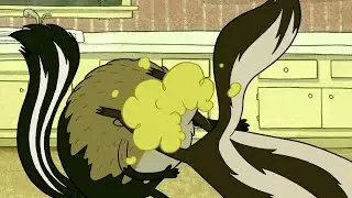 Skunk spray slomo -  Regular Show S4E9