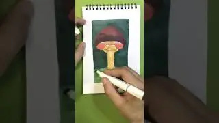 Скетчинг маркерами, рисуем грибы