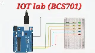 IoT Lab Experiment 1 | Blink 5 LEDs Back and Forth using Arduino | VTU 7th Sem BCS701 | Tinkercad