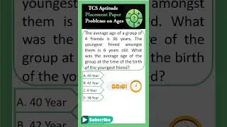 #6 Problems on Ages | TCS Placement Aptitude Paper Problem | IT Placement | 